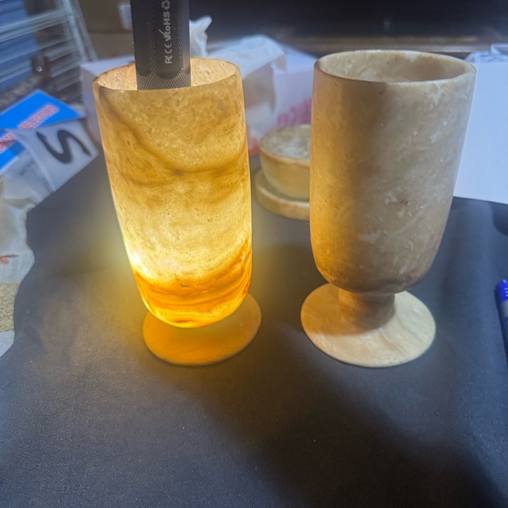 Elegant Stone made in Egypt handmade cops for drinks, hot and cold